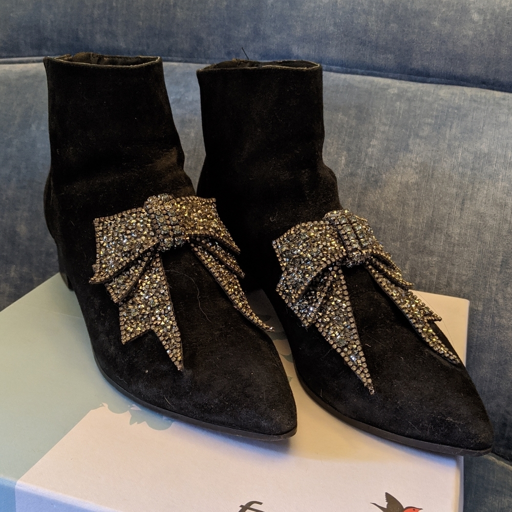 Farylrobin Anthropologie crystal now booties